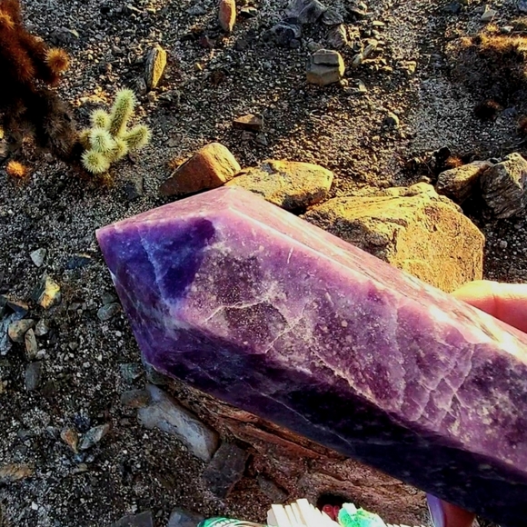 Tall & Chunky Deep Purple Lepidolite Tower-- 9 Inches Tall!!! - Picture 11 of 12
